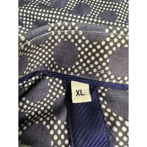 Luchiano Visconti Size XL Long Sleeve Button Down Shirt Circle Pattern Business - Picture 4 of 12